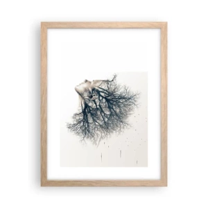 Plakat w ramie jasny dąb - Zasłuchana w szept drzewa - 30x40 cm