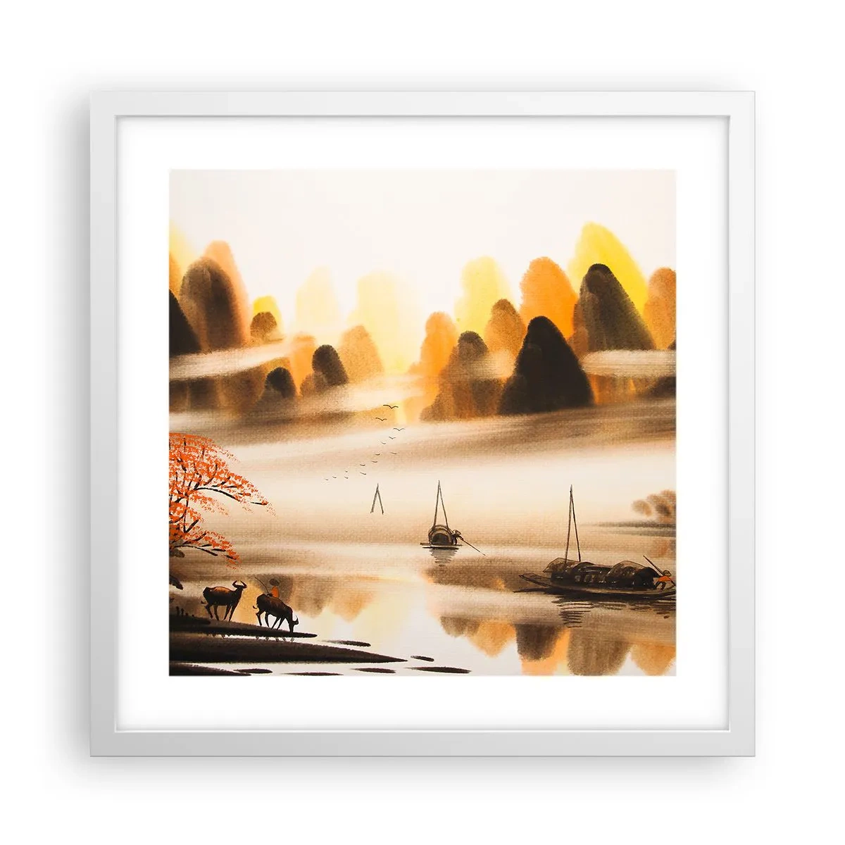 Plakat w białej ramie - Dalej niż na Dalekim Wschodzie - 40x40 cm