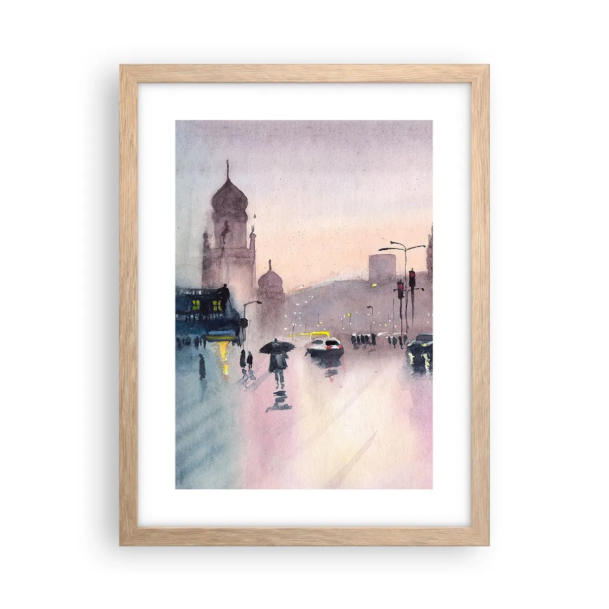 Plakat w ramie jasny dąb - W deszczowej mgiełce - 30x40 cm