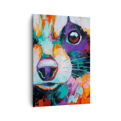 Obraz na płótnie - Kolorowy portret szopa w stylu malarstwa ekspresyjnego - 70x100cm - Tylko dobre emocje - Nowoczesna dekoracja ścienna do salonu i sypialni ARTTOR