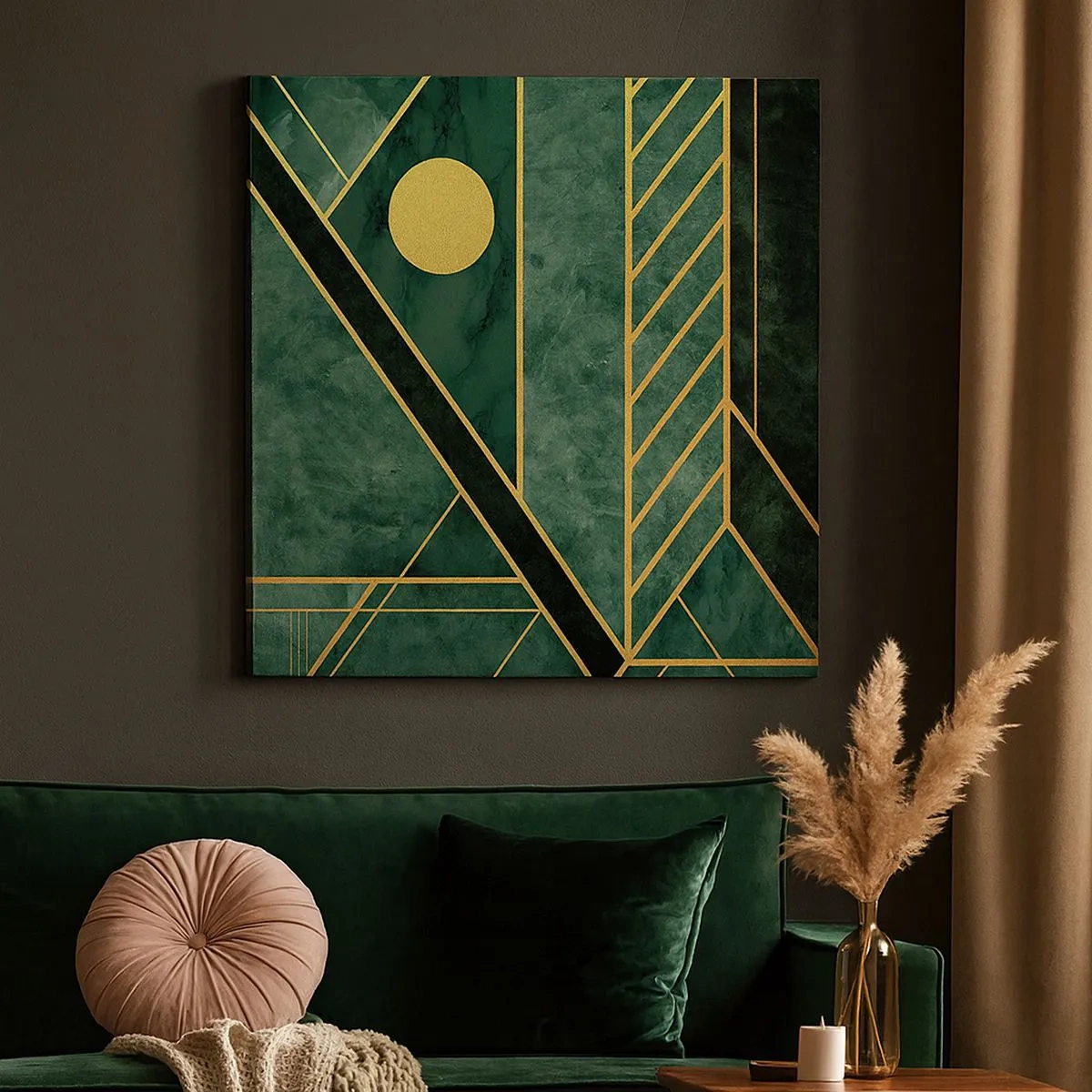 Obraz na płótnie - Dynamika złota i lazuru - 30x30 cm