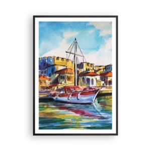 Plakat w czarnej ramie - Tęczowe popołudnie - 70x100 cm