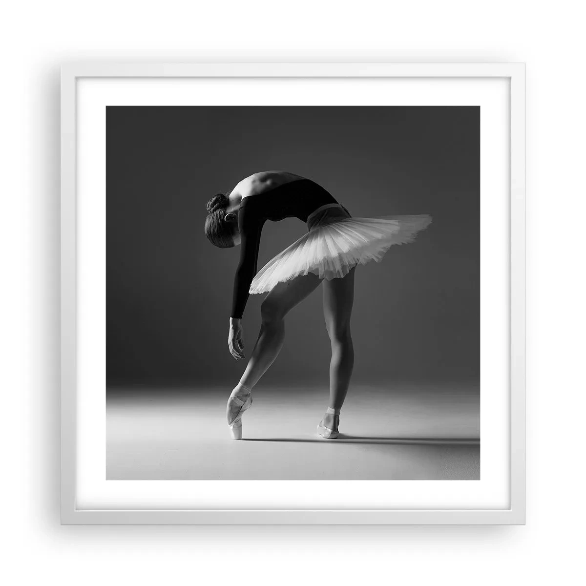 Plakat w białej ramie - Bella balerina - 50x50 cm