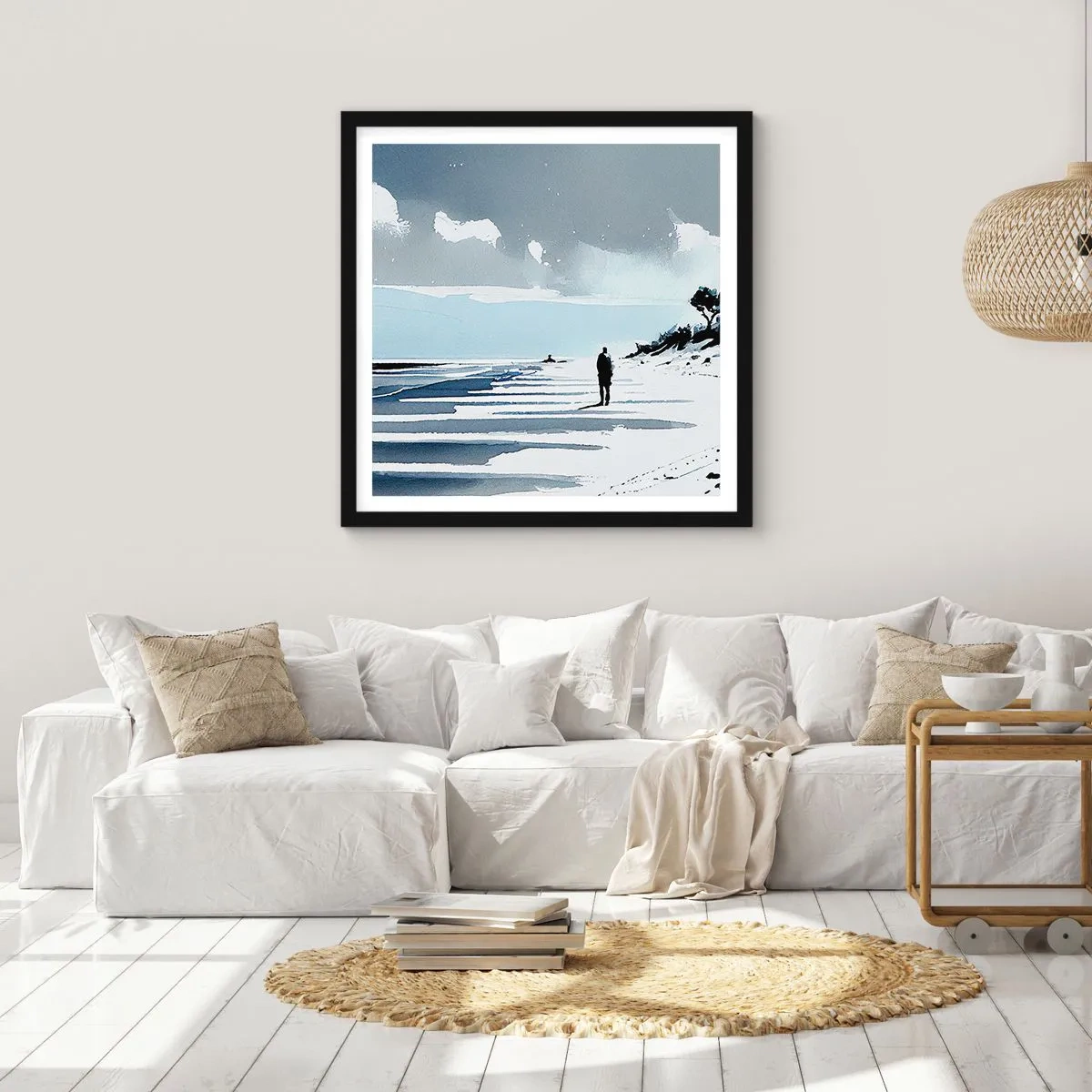 Plakat w czarnej ramie - Sam na sam - 40x40 cm