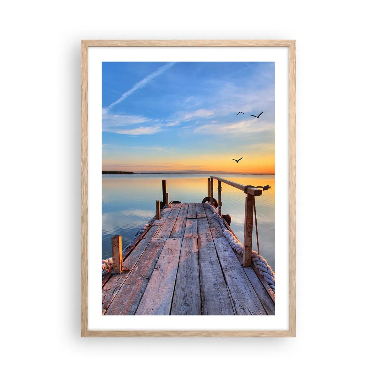 Plakat w ramie jasny dąb - Iść przed siebie ku słońcu - 50x70 cm