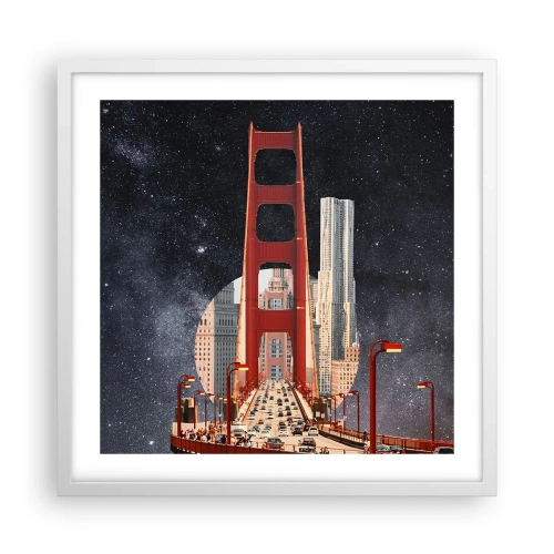 Plakat w białej ramie - Zawsze w centrum - 50x50 cm