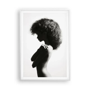 Plakat w białej ramie - Jak kwiat na smukłej łodydze - 70x100 cm