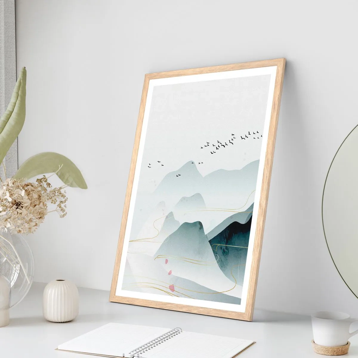 Plakat w ramie jasny dąb - Ponad szczytami - 40x50 cm