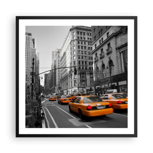 Plakat w czarnej ramie - Słońca wielkiego miasta - 60x60 cm