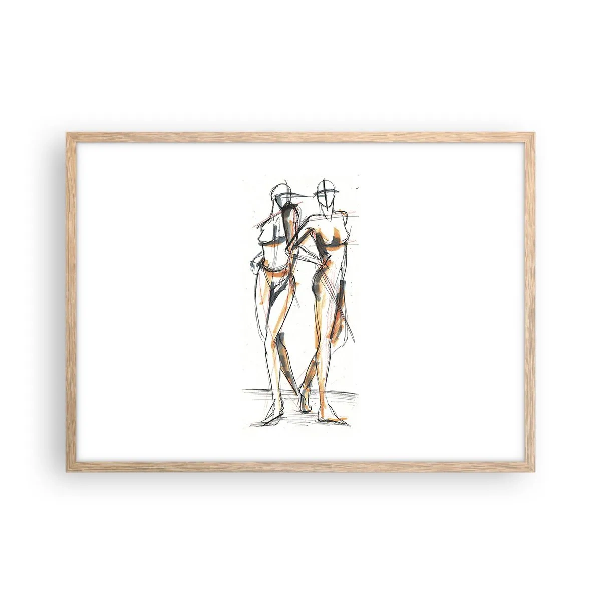 Plakat w ramie jasny dąb - Studium wdzięku - 70x50 cm