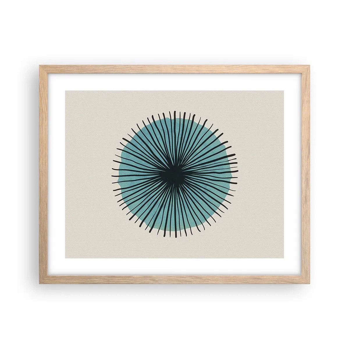 Plakat w ramie jasny dąb - Promieniście na błękicie - 50x40 cm