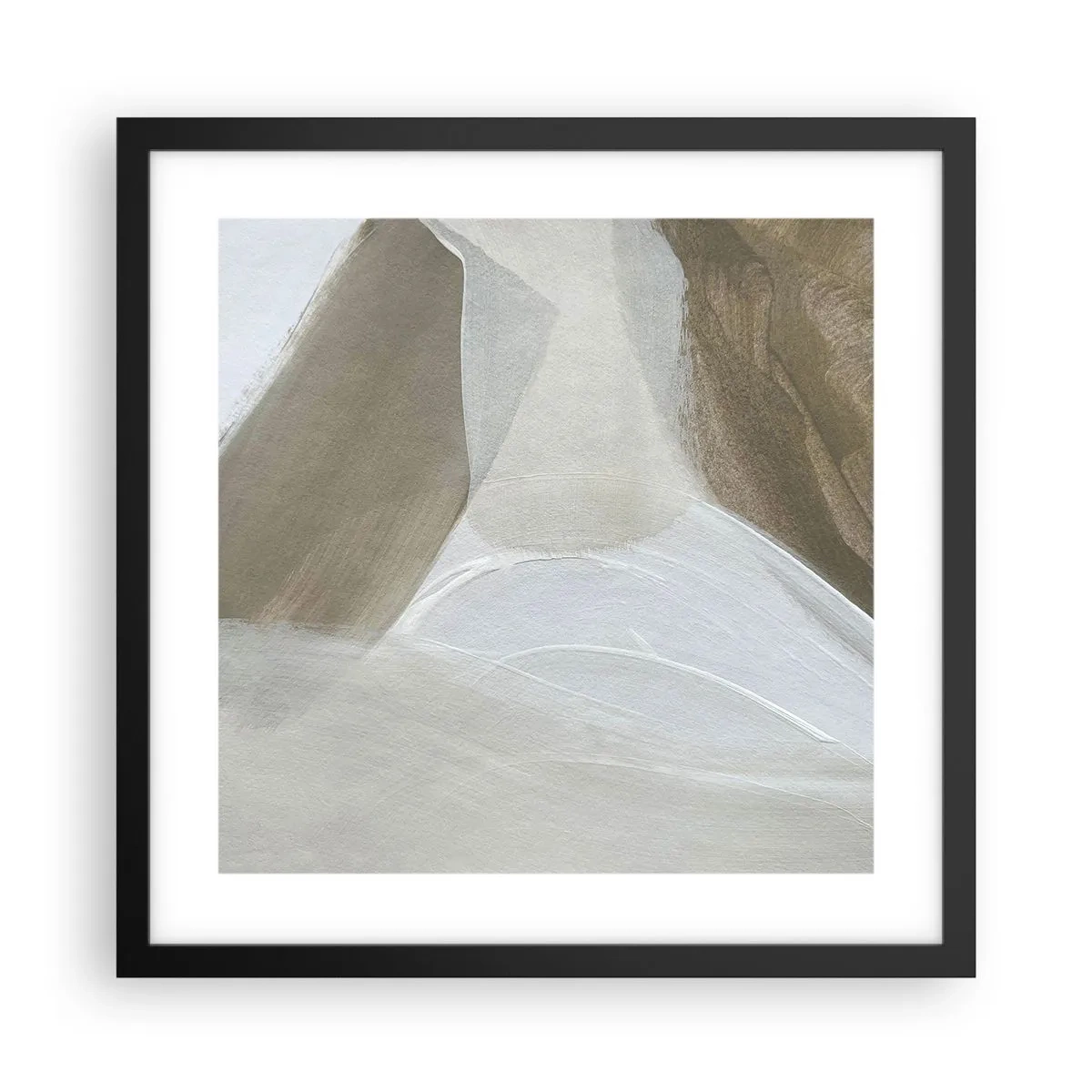 Plakat w czarnej ramie - Fala bieli - 40x40 cm