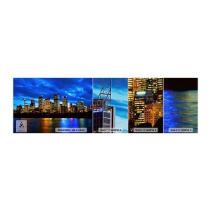 Fototapeta Próbka Premium Canvas - Noc świateł i barw - Miasto, Sydney, Architektura - 100x30 cm