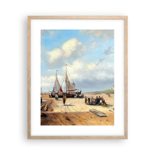 Plakat w ramie jasny dąb - Po udanym połowie - 40x50 cm