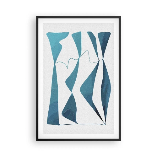 Plakat w czarnej ramie - Abstrakcja: turkusowy związek - 61x91 cm