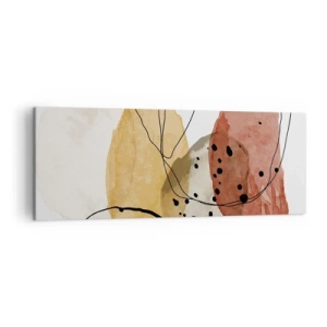 Obraz na płótnie - Abstrakcyjne plamy w odcieniach beżu, żółci i czerwieni - 140x50cm - Jak powietrze lekkie, przejrzyste - Nowoczesna dekoracja ścienna do salonu i sypialni ARTTOR