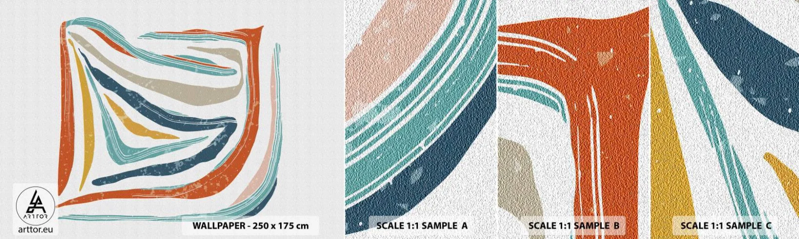 Fototapeta Próbka Samoprzylepna Deluxe Sticker - Abstrakcja przyjaźnie uśmiechnięta - Boho, Sztuka, Nowoczesny - 100x30 cm