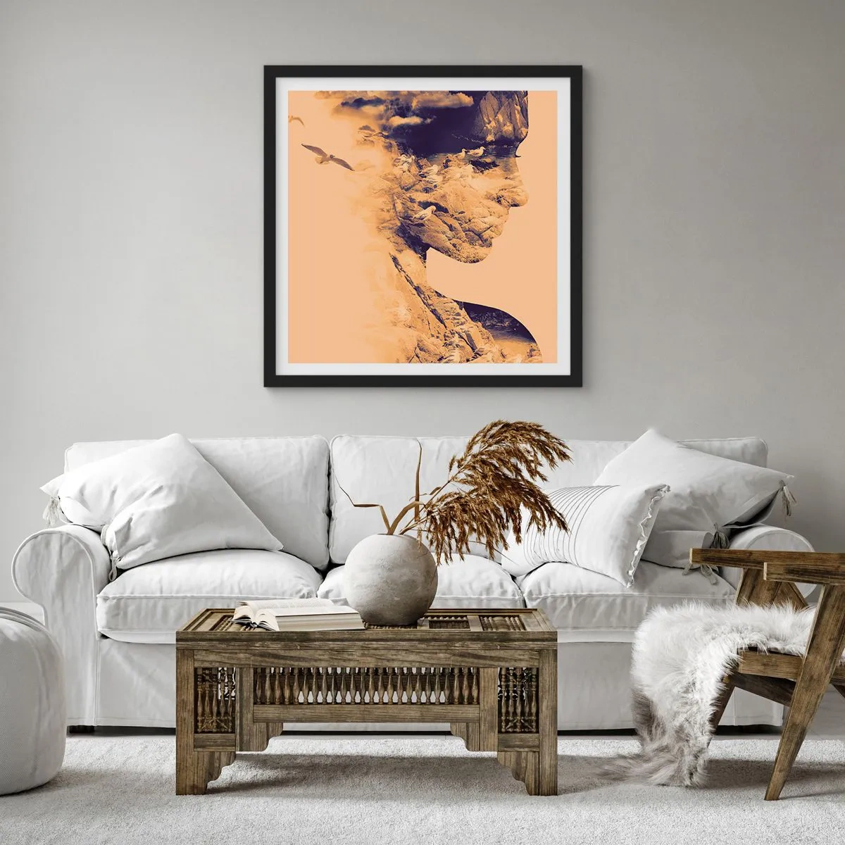 Plakat w czarnej ramie - Piękna z natury - 60x60 cm