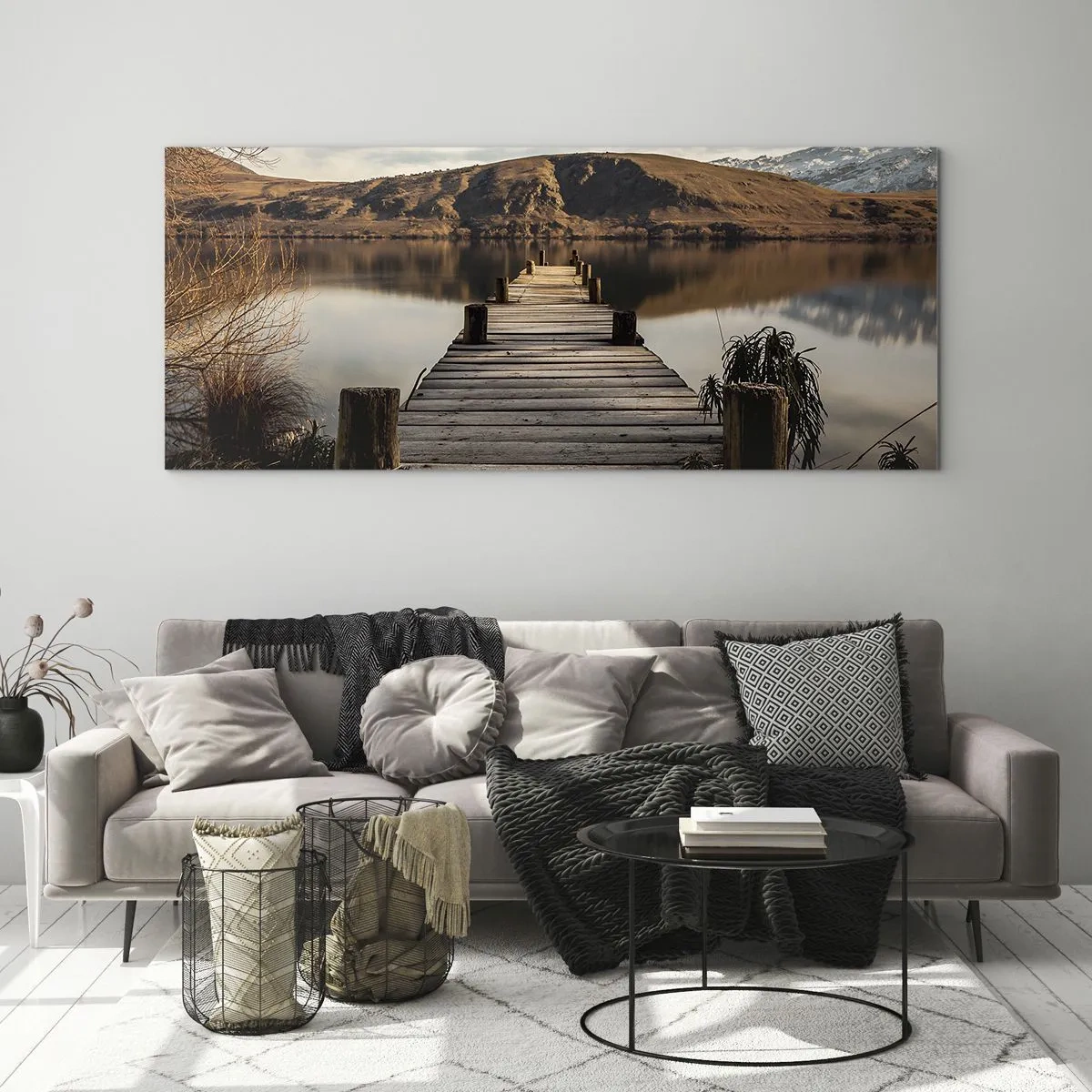 Obraz na szkle - Pejzaż w ciszy - 100x40 cm