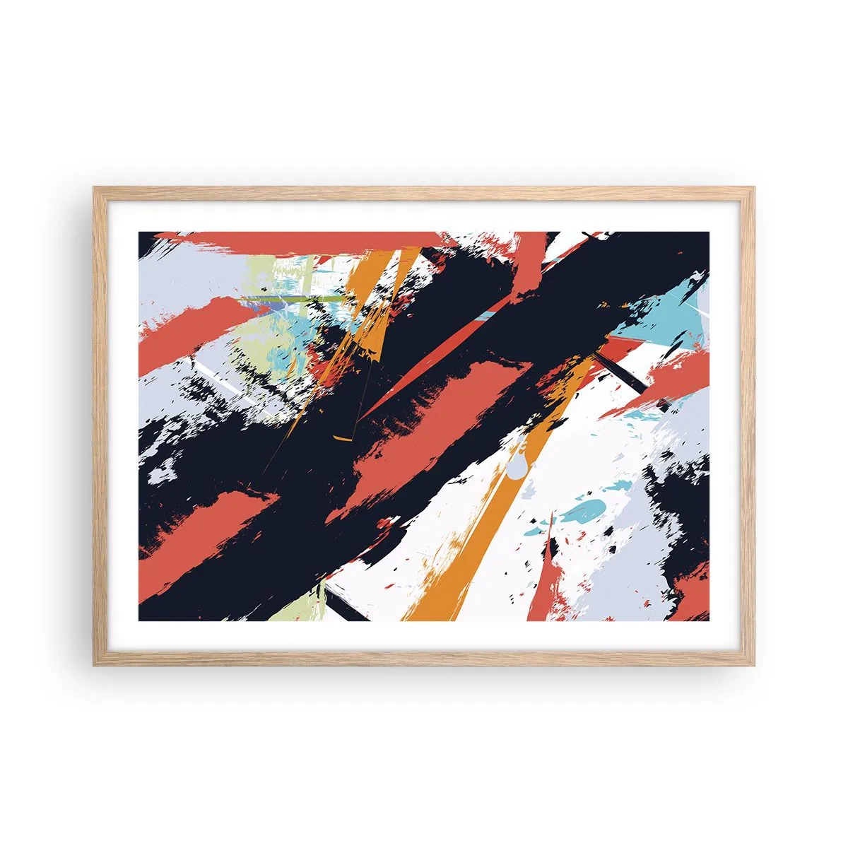Plakat w ramie jasny dąb - Kompozycja dynamiczna - 70x50 cm