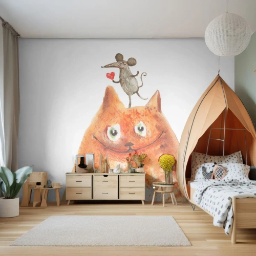 Fototapeta Samoprzylepna Deluxe Sticker - Paradoksy miłości - Dla Dzieci, Mysz, Kot - 250x175 cm