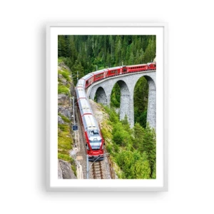 Plakat w białej ramie - Kolej na górskie widoki - 50x70 cm