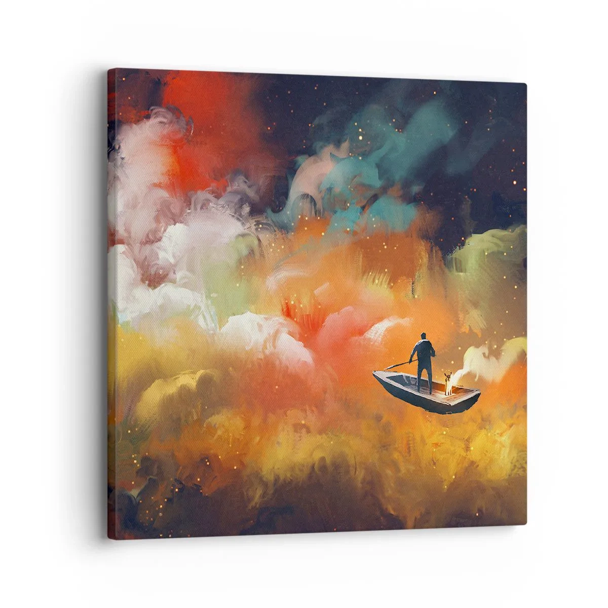 Obraz na płótnie - Łodzią przez galaktykę - 30x30 cm