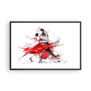 Plakat w czarnej ramie - Tango - rytm namiętności - 91x61 cm