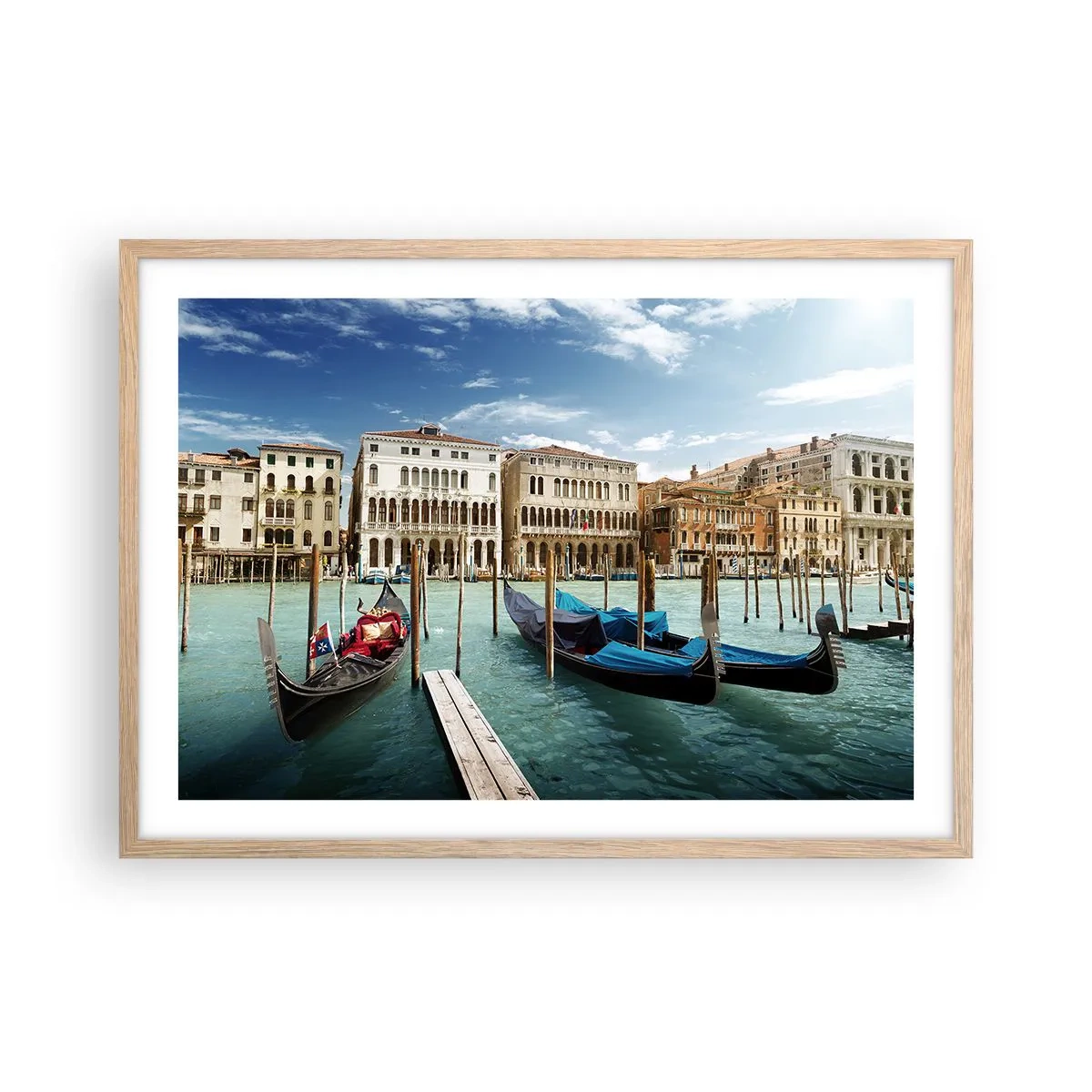 Plakat w ramie jasny dąb - Pałace w błękicie - 70x50 cm
