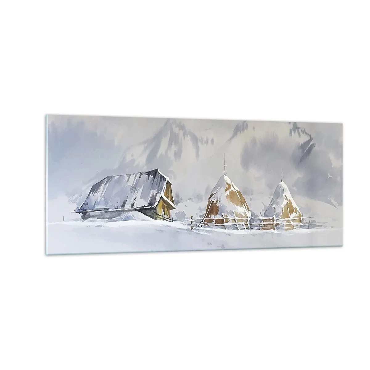 Obraz na szkle - W śnieżnej kotlinie - 100x40 cm