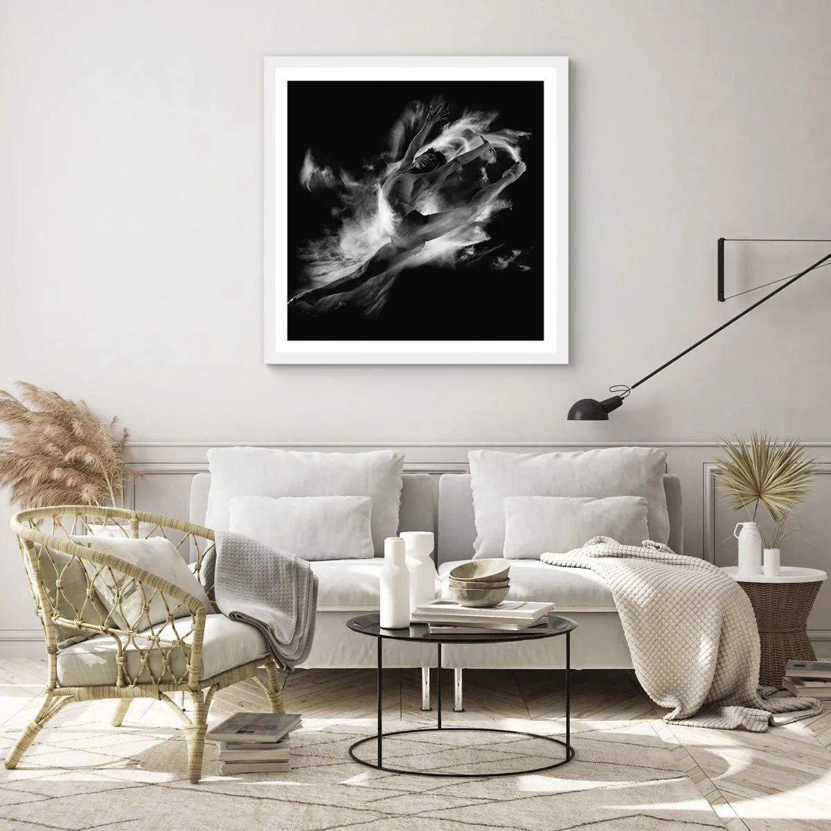 Plakat w białej ramie - Zatrzymany w locie - 50x50 cm