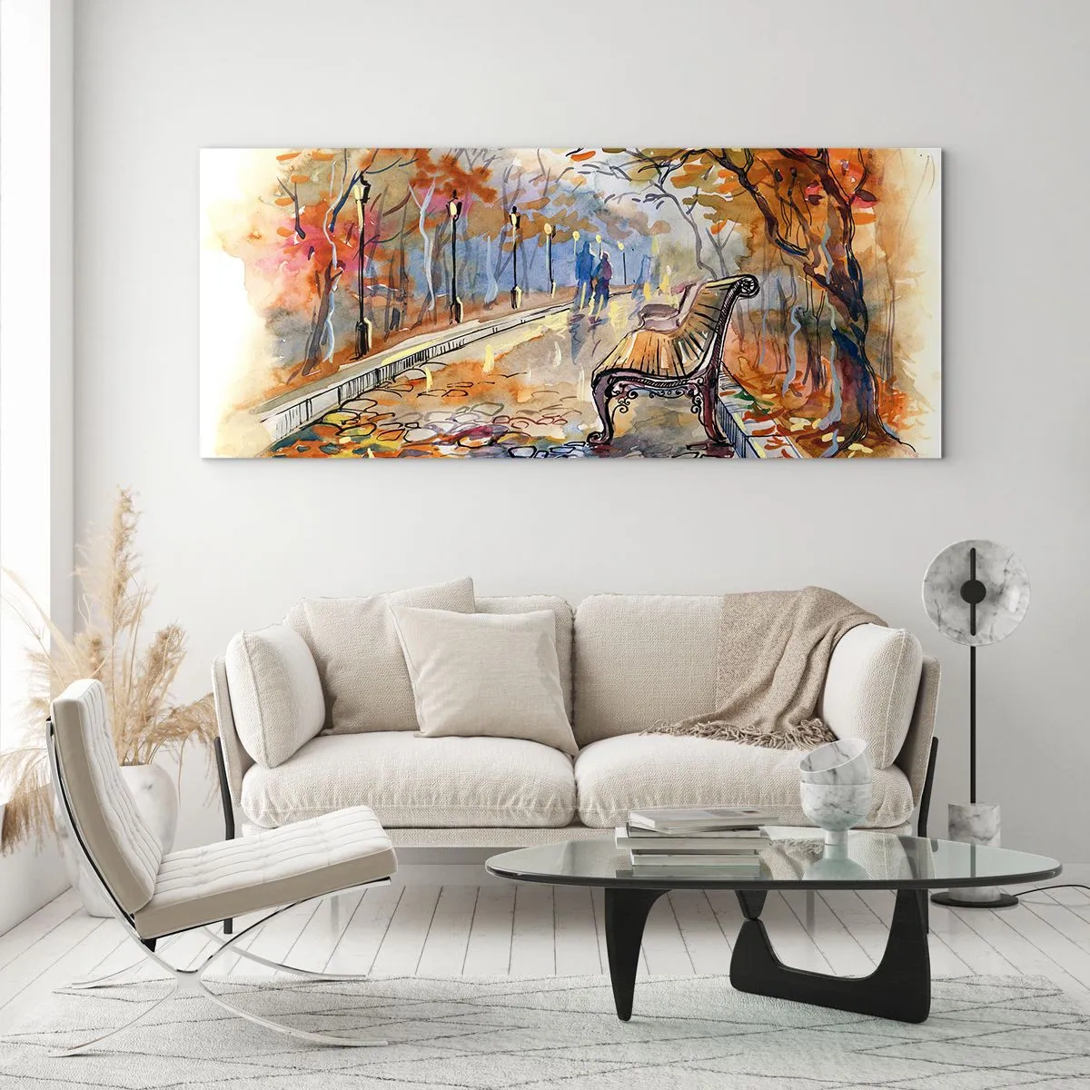 Obraz na szkle - Razem powędrować w jesień - 100x40 cm