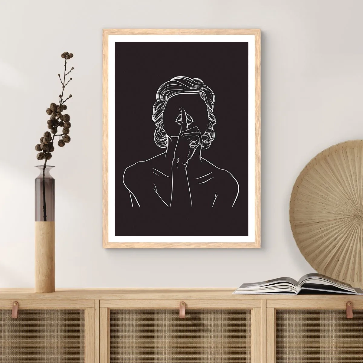 Plakat w ramie jasny dąb - Piękno rozkwita w ciszy - 70x100 cm