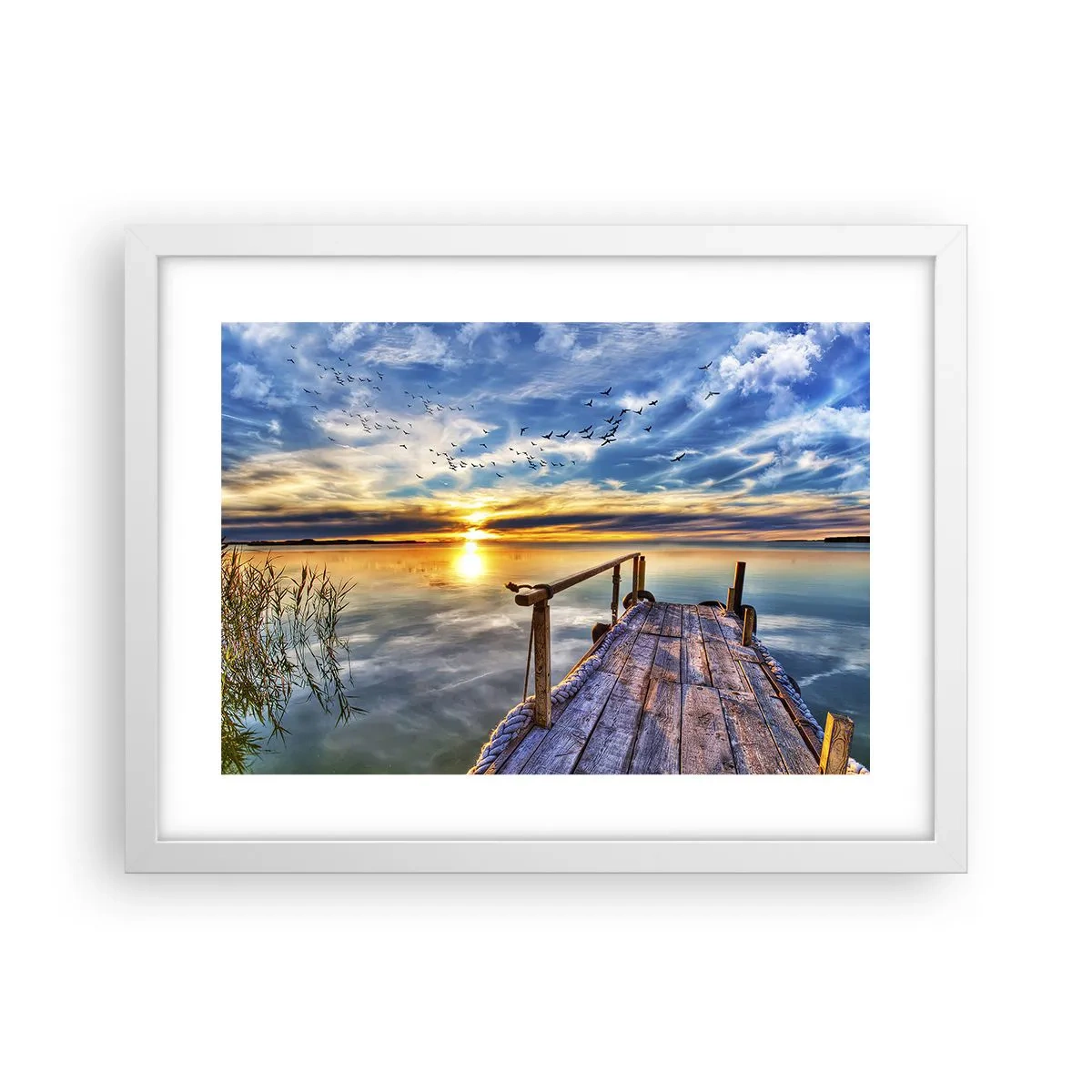 Plakat w białej ramie - Wiatr idzie na spoczynek - 40x30 cm