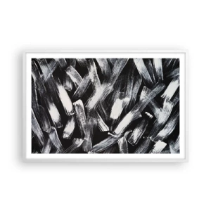 Plakat w białej ramie - Abstrakcja w duchu industrialnym - 91x61 cm