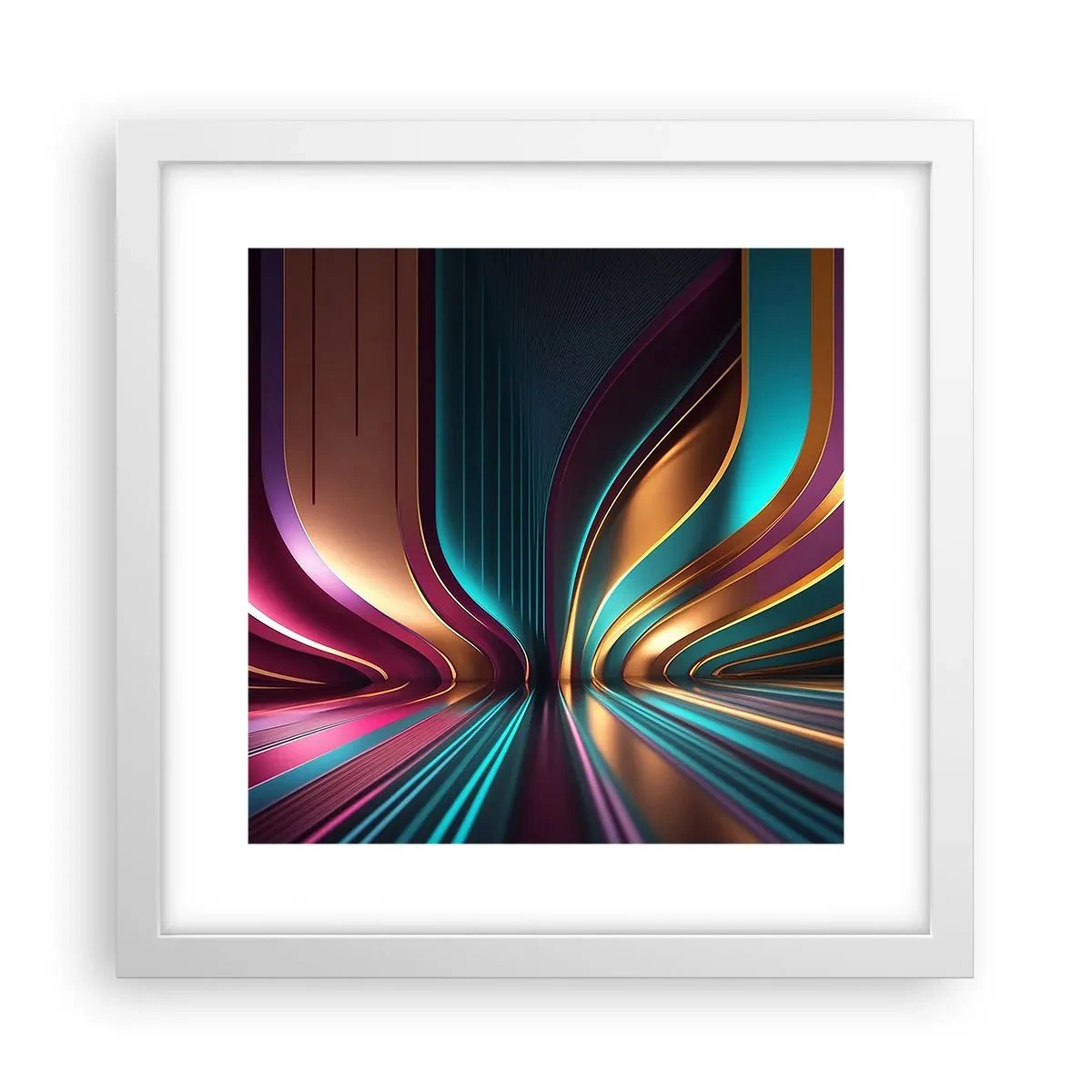 Plakat w białej ramie - Architektura światła - 30x30 cm