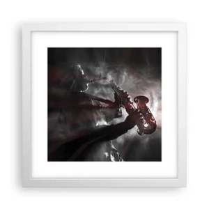 Plakat w białej ramie - W oparach jazzu - 30x30 cm