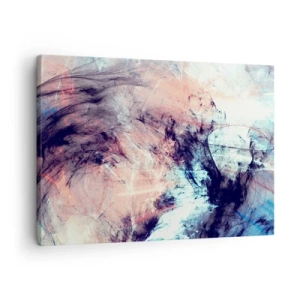 Obraz na płótnie - Abstrakcyjna kompozycja w pastelowych i ciemnych tonach - 70x50cm - Poczuj wiatr - Nowoczesna dekoracja ścienna do salonu i sypialni ARTTOR