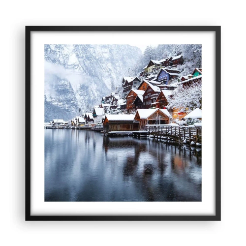 Plakat w czarnej ramie - W zimowej dekoracji - 50x50 cm