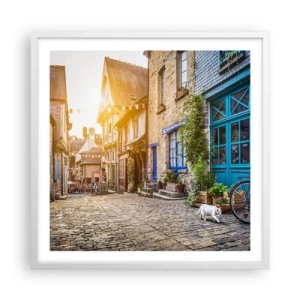 Plakat w białej ramie - Biały duch miasteczka - 60x60 cm