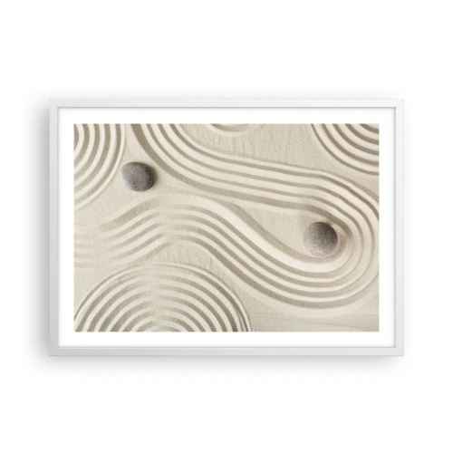 Plakat w białej ramie - Dotyk ciepła - 70x50 cm