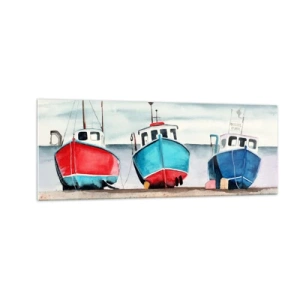 Obraz na szkle - Gotowe na połów - 140x50 cm