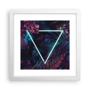 Plakat w białej ramie - Ogród w stylu disco - 30x30 cm