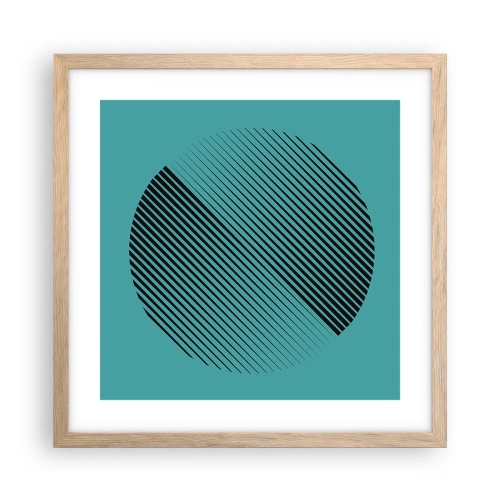Plakat w ramie jasny dąb - Koło – geometryczna wariacja - 40x40 cm