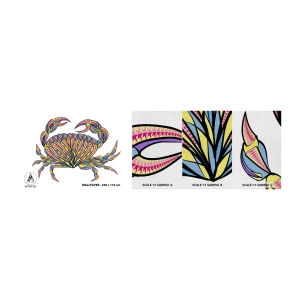 Fototapeta Próbka Premium Canvas - Morska biżuteria - Krab, Dla Dzieci, Grafika - 100x30 cm
