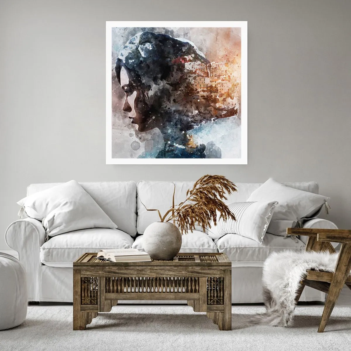 Plakat - Opowieść o dziewczynie z miastem w tle - 40x40 cm