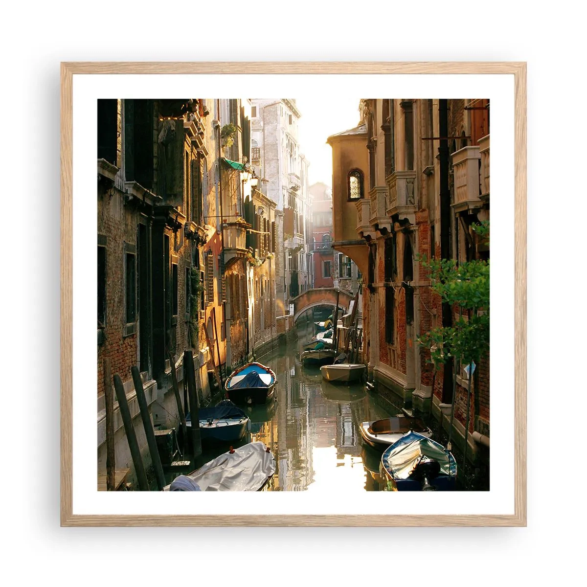 Plakat w ramie jasny dąb - W weneckim zaułku - 60x60 cm