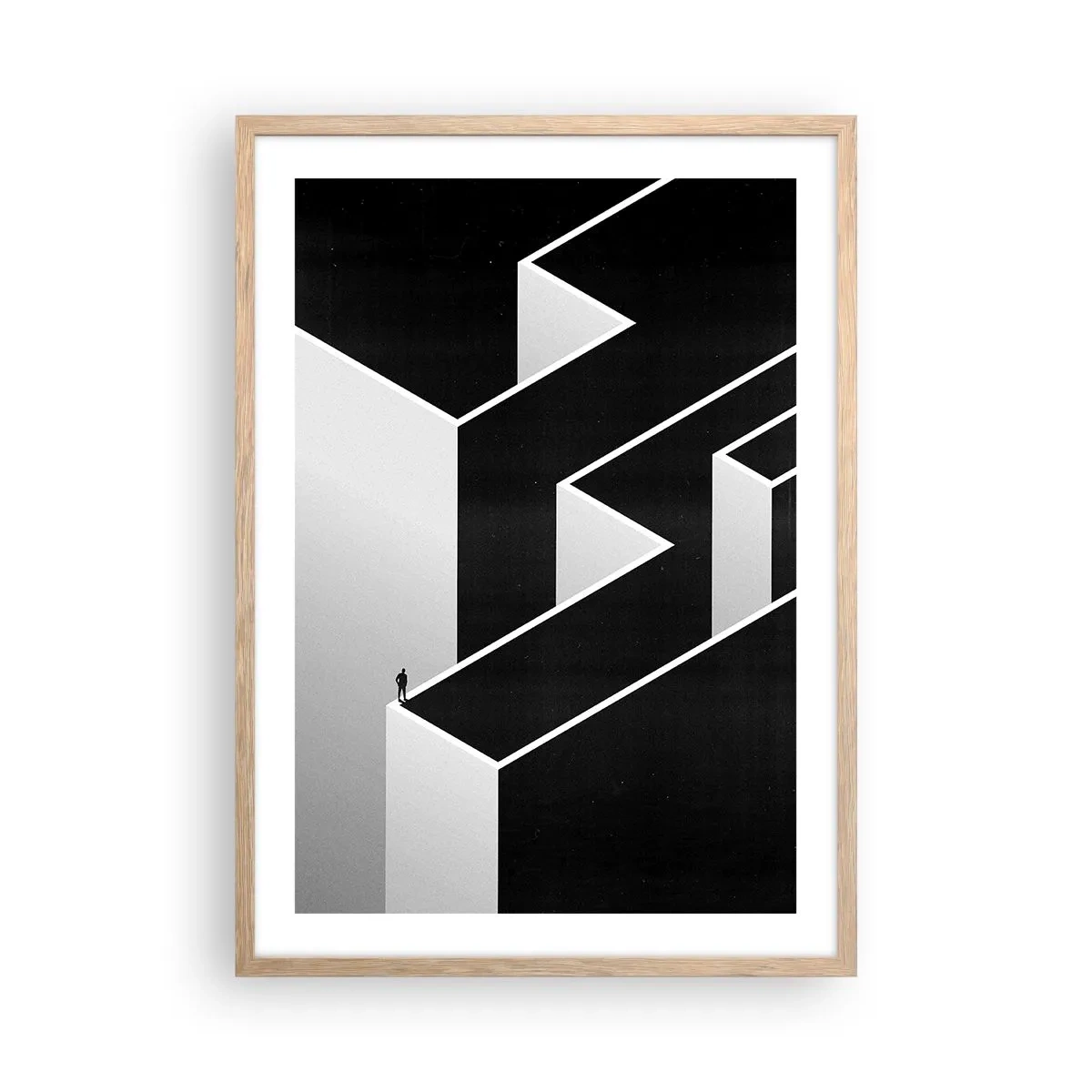 Plakat w ramie jasny dąb - Samotność na szczycie - 50x70 cm