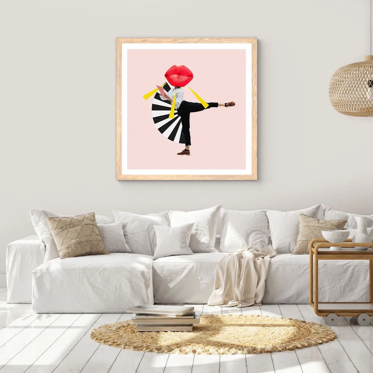 Plakat w ramie jasny dąb - Surrealistyczny pop-art - 40x40 cm