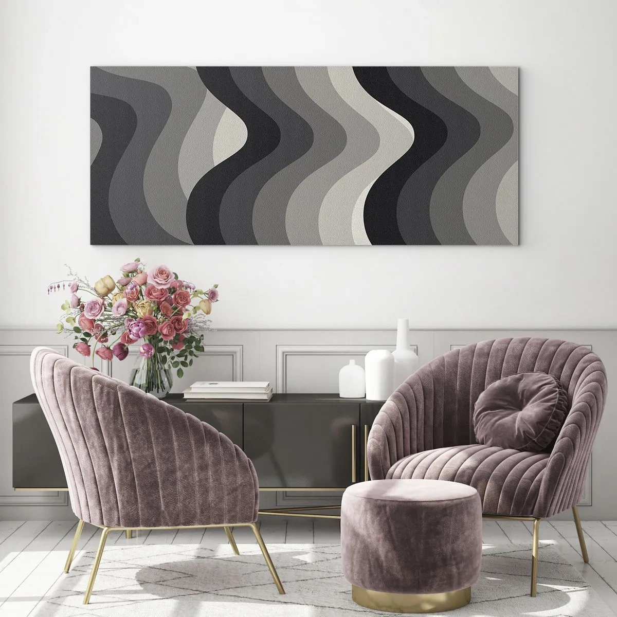 Obraz na szkle - Fala za falą - 90x30 cm